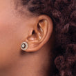 Sterling Silver Rose-tone Black Rhodium-plated CZ Fancy Post Earrings