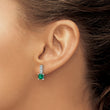Sterling Silver Polished Rhodium-plated Green/Clear CZ Post Dangle Earrings - Birthstone Company