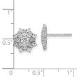 Sterling Silver Rhodium-plated CZ Snowflake Post Earrings