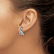 Sterling Silver Rhodium-plated Polished CZ Dalmatian Post Earrings