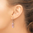 Sterling Silver Rose-tone Pink Created Opal Inlay Flip Flop Dangle Earrings - Birthstone Company