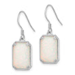 Sterling Silver RH-plated White Created Opal Beaded Border Earrings - Birthstone Company