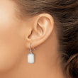 Sterling Silver RH-plated White Created Opal Beaded Border Earrings - Birthstone Company