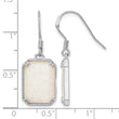 Sterling Silver RH-plated White Created Opal Beaded Border Earrings - Birthstone Company
