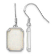 Sterling Silver RH-plated White Created Opal Beaded Border Earrings - Birthstone Company