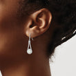 Sterling Silver Rhodium-plated CZ & White Created Opal Dangle Earrings - Birthstone Company