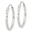 Sterling Silver Polished D/C Endless Hoop Earrings