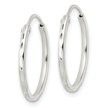 Sterling Silver Polished D/C Endless Hoop Earrings