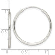 Sterling Silver Diamond-cut 1.5x25mm Endless Tube Hoop Earrings