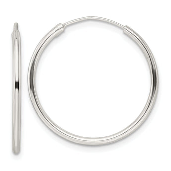 Sterling Silver Polished Endless Hoop Earrings