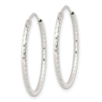 Sterling Silver Polished D/C Endless Hoop Earrings