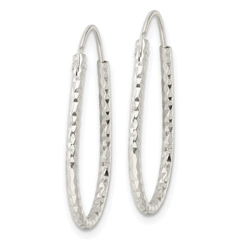 Sterling Silver Polished D/C Endless Hoop Earrings