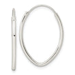 Sterling Silver Polished Endless Oval Hoop Earrings