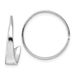 Sterling Silver Rhodium-plated Polished Flat Bar Hoop Threader Earrings