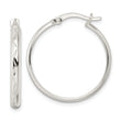 Sterling Silver Polished and Diamond-cut Circle Hoop Earrings