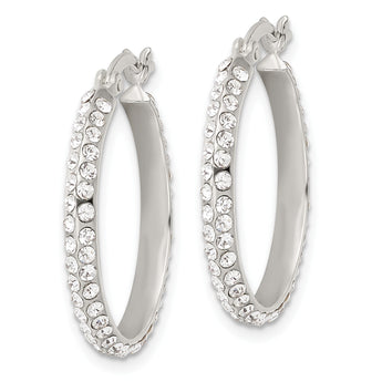 Sterling Silver CZ Round Hoop Earrings - Birthstone Company
