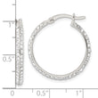 Sterling Silver CZ Round Hoop Earrings