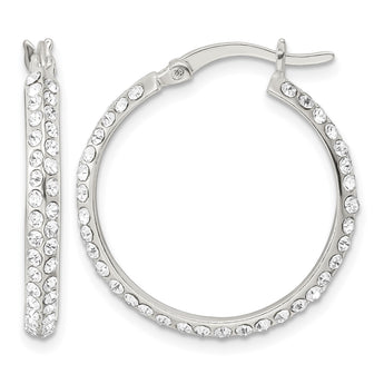 Sterling Silver CZ Round Hoop Earrings - Birthstone Company