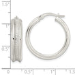 Sterling Silver Polished and Textured Circle Hoop Earrings