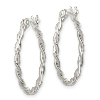 Sterling Silver Polished Twisted Hoop Earrings