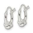 Sterling Silver Polished Beaded Circle Hoop Earrings