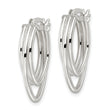 Sterling Silver Polished Triple Oval Hoop Earrings