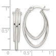 Sterling Silver Polished Triple Oval Hoop Earrings