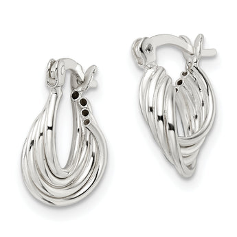 Sterling Silver Polished Triple Circle Hoop Earrings