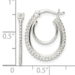 Sterling Silver Beaded Double Oval Hoop Earrings