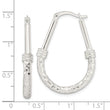 Sterling Silver Polished Fancy Oval Hoop Earrings