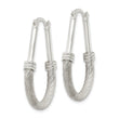 Sterling Silver Textured Teardrop Hoop Earrings