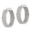 Sterling Silver Polished Fabric Glitter 6.85mm Round Hoop Earrings