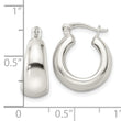 Sterling Silver Polished & Tapered Round Hoop Earrings