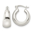 Sterling Silver Polished & Tapered Round Hoop Earrings