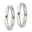 Sterling Silver Polished 3x25mm Hinged Tube Hoop Earrings