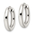 Sterling Silver Polished Hinged Circle Hoop Earrings
