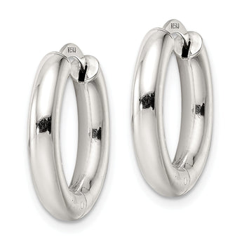 Sterling Silver Polished Hinged Circle Hoop Earrings