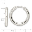 Sterling Silver Polished 3.5x25mm Hinged Tube Hoop Earrings