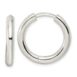 Sterling Silver Polished 3.5x25mm Hinged Tube Hoop Earrings