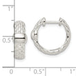Sterling Silver Polished Basket Weave Hinged Hoop Earrings