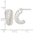 Sterling Silver Polished Hollow J Hoop Post Earrings