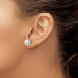 Sterling Silver Satin Crystal Ball Post Earrings