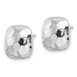 Sterling Silver Rhodium-plated Post Polished & Textured Square Earrings