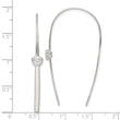 Sterling Silver Polished CZ Heart Threader Earrings