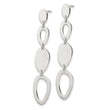Sterling Silver Polished Fancy Ovals Post Dangle Earrings
