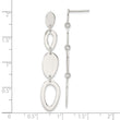 Sterling Silver Polished Fancy Ovals Post Dangle Earrings