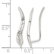 Sterling Silver Polished & Textured Wavy Leaf Dangle Earrings - Birthstone Company