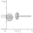 Sterling Silver Rhodium-plated Polished CZ Flower Post Earrings