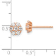 Sterling Silver Rose-tone Polished CZ Flower Post Earrings