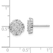 Sterling Silver Rhodium-plated Polished CZ Cluster Flower Post Earrings